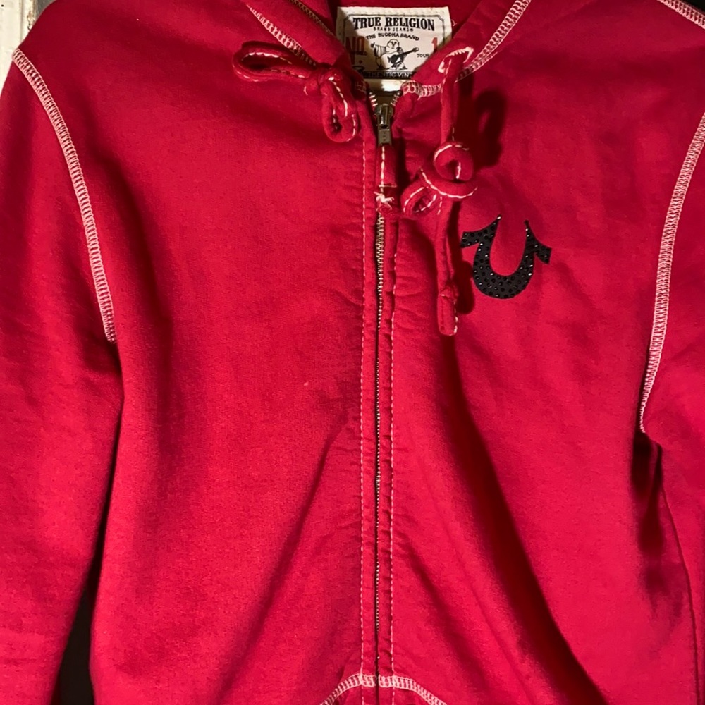 Dark Pink True Religion zip up jacket !!